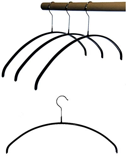 Hagspiel 20 STK. Kleiderbügel aus Metall, rutschhemmend beschichtet, schwarz für Herren Länge 46 cm