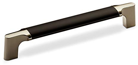 SOTECH Möbelgriff TOME BA 160 mm Edelstahloptik schwarz eloxiert | Schubkastengriff Griffe