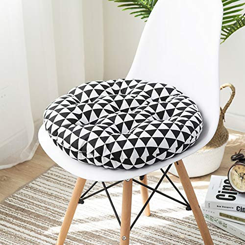 KongEU 2 Stück Esszimmerstühle Schaumstoffkissen Sitzkissen für drinnen und draußen – rund – 40/45/50 cm – Stuhlkissen, Stil 2,45 cm