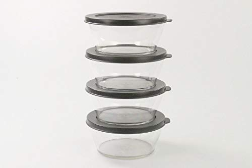Tupperware Clear Collection Lot de 4 Bols Classic Royal Noir 610 ML
