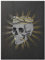 Bilderwelten Glasbild Echtglas - Illustration Totenkopf und Schlange Schwarz Gold - 80 x 60cm