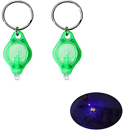 2/5 Pack Mini LED Linterna UV Comprobador de Dinero Llavero Llavero Antorcha Luz LED Detector de Dinero, 7 Colores