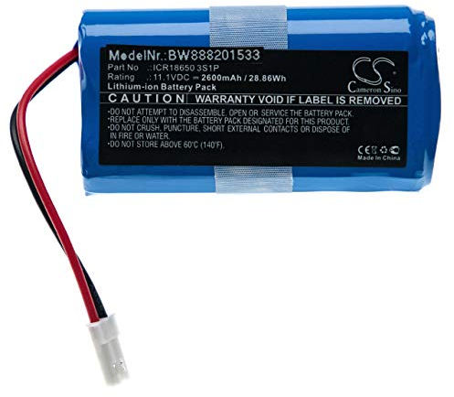 vhbw Batería reemplaza Ecovacs ICR18650 3S1P para Robot Limpieza (2600 mAh, 11,1 V, Li-Ion)