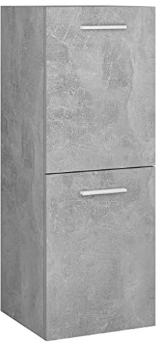 vidaXL Armoire de Salle de Bain, Meuble de Rangement, Armoire de Toilette, Organisateur de Maison Intérieur, Gris Béton Bois d’Ingénierie