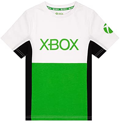 Xbox T-Shirt for Boys & Girls | Kids Block Green Game Logo Top | Children Gamers Clothing Merchandise