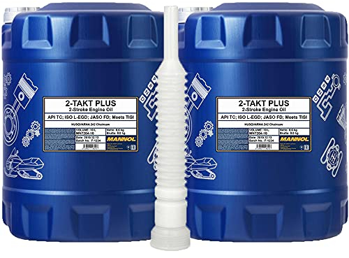 2 x10l, MANNOL 7204 2-Takt Plus TC FD Motorradöl + Ausgießer
