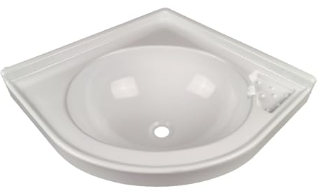 Generisch Lavabo angolare per camper bianco, 418 x 418 x 110 mm