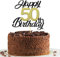 50th Birthday Cake Toppers,Black&Gold Glitter Cake Decorations,Happy 50th Cake Toppers for Men Women Birthday Themed Party,1PC