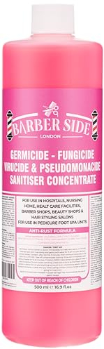 barber side London Disinfectant Solution for Salon Barbicide Jars, Medical, Athletics-Girmicide Solution 500ml (pink)
