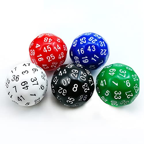 Bescon - Dadi poligonali poliedrici da 50 lati, D50 morire, 50 dadi laterali, 50 dadi da gioco, 50 pezzi