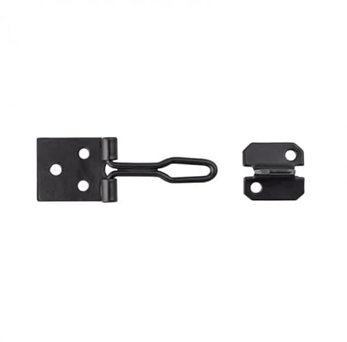 DMX - Überfalle Sicherheitsüberfalle Überfallscharnier Tür-Riegelschloss Abschliessbar Vorhängeschloss Haspe für Gartentorschlösser, Kellerschlösser, 1 Stück - ZWD - Schwarz, 80x28x1,4 mm