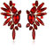 EVER FAITH Kristall Statement Ohrringe, Art Deco Marquise Drop Cluster Braut Bling bunte baumeln Ohrringe für Damen Rot Gold-Ton