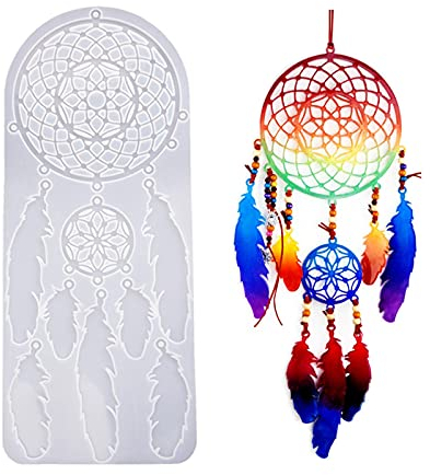 Aibyks Traumfänger Harzform, Dream Catcher Silikonform zum Selbermachen, Selbstgemachte Harzform für Wanddekoration und Geschenke, Silikonformen für Epoxidharz-Wohnzimmerdekoration