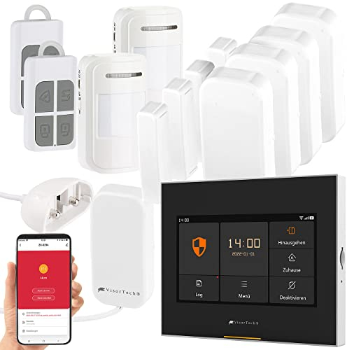 VisorTech Alarmanlage Wohnmobil: 10-TLG. Funk-Alarmanlage: 6 Sensoren, 2 Fernbedienungen, GSM, WLAN App (Smart Home, Alarm-Anlage, Kfz Ladegerät)