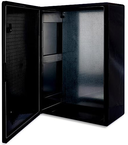 Caja mural Caja IP65 Caja industrial Caja vacía Plástico ABS vacía Placa de montaje del armario Dispositivo de cierre Serie BOXEXPERT Fleet varios tamaños Puerta negra