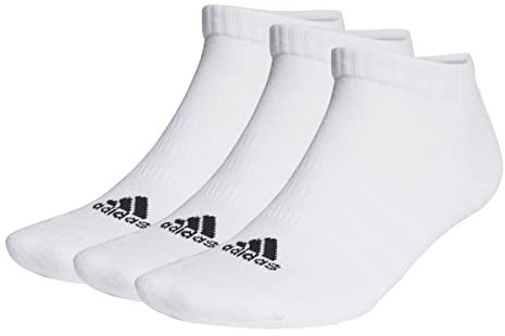 adidas Unisex Kids Cushioned Low-Cut Socks 3 Pairs, White/Black, 6-7 Years