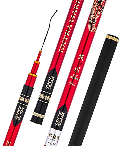 Hand Angelrute 19 Tune 3,6 Mio. 10m Carbon Ultralight Superhard 894 (Color : 9m)