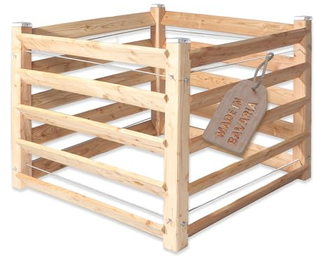 Moderner Komposter Single ca. 80x120 cm Höhe 80 cm aus Lärchenholz Massivholz Steckkomposter Kompostsilo Holzkomposter Stecksystem