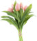 mucplants künstliche Tulpen Tulpenbündel mit 4 Tulpen und 3 Tulpenknospen real Touch (Rosa)