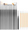 19 Pièces Pinceaux pour Nail Art, 15 Pcs Noir Pinceaux à Ongles Nail art, 4 pièces Dotting Pen pour Nail Design, Dessin Stylo Ensemble Outil À Ongles Pour Aquarelle Nail Art Pinceau
