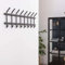 RINGO-Living Flurgarderobe Dunkelgrau mit 16 Haken, Wandhaken für Taschen & Jacken, Jacke Hänger Flurgarderobe modern, Stylische Garderobenleiste Metall, Garderobe Wand, Wand Garderobenpaneel Design