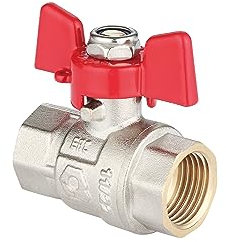 zencQ Kugelhahn mit Verschraubung 1 Zoll FF, Kugelhahn mit Flügelgriff, Kugelventil mit Hebel, Messing Anschluss mit Innengewinde und Flügelgriff für Industrie,Wasserpumpen(1)