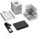 Amazon Basics – Grundlegendes Heimbürobedarf-Set: Strapazierfähiges Heftgerät, Druckerpapier, Whiteboard, Aktenmappe und Schreibtisch-Organizer – 9 Teile, Schwarz
