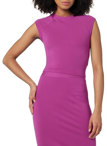 The Drop Eloisa Cap Sleeve Crop Top, Wildes Lila, M