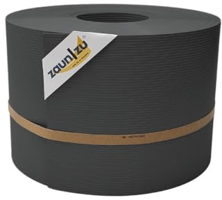 zaun|zu® Rille 50 Meter Rolle 19cm hoch | Sichtschutzstreifen PP für Doppelstabmatten UV-beständiger Sichtschutz | Zaunblende Made in Germany | Rillenstruktur Anthrazit 50m