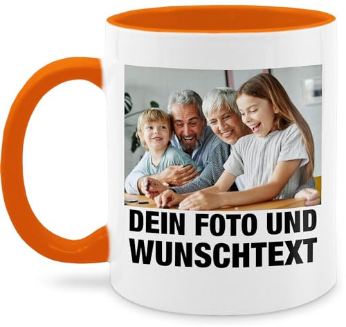 Tasse Tassen 325ml - Mit Foto I Eigenem Bild I Text I Name I Wunschtext - 325 ml - Orange - mug with photo fototasse selbst drucken fotos glühweintassen personalisierte teetasse bildtasse