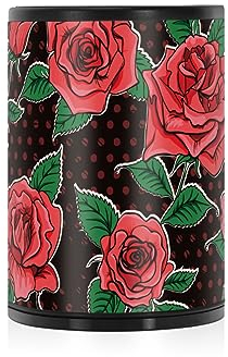 Aschenbecher für Zigaretten im Innenbereich, schöne Vintage-Rosen, Blumenmuster, für Auto-Becherhalter, tragbar, rauchfrei, rauchfrei, mit Deckel, geruchsdicht, selbstlöschend, Eimer für Terrasse,