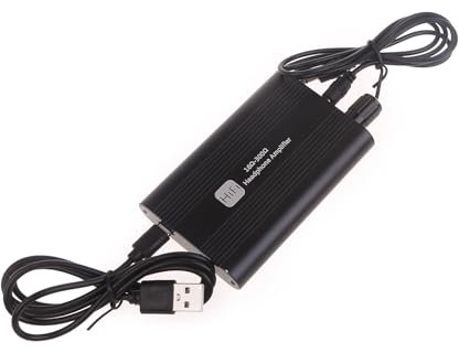 YOGOTEU Amplificador de auriculares HiFi 16-300 ohmios, entrada AUX de 3,5 mm y salida para varios auriculares, ordenadores portátiles, amplificadores de auriculares