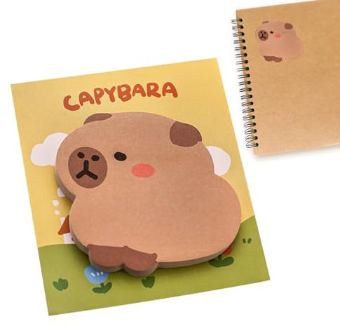 Husoiuy Haftnotizblöcke Mit Cartoon-Capybara | Kreative Und Lebendige Haftnotizblöcke | Helle, Löschbare Notizblöcke - Vielseitige Notizseiten Für Zuhause Und Das Büro