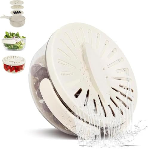 Scolapasta da cucina 3 in 1, scolapasta da cucina con coperchio regolabile, ciotola di drenaggio multifunzionale con manici pieghevoli, per lavare verdure e frutta (bianco)