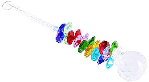 Regenbogen-Sonnenfänger-Kristalle, Kugel-Prisma-Anhänger, Glas-Herz-Prisma, Chakra-Farben, Perlen-Anhänger, hängende Kristalle, Dekoration für Kronleuchter, Fenster, Haus, Garten