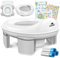 KIDIZ® Toilettensitz Kinder Töpfchen Töpfchentrainer WC Sitz | Lerntöpfchen bequemem, PP-Material mit Müllbeutel | Kindertöpfchen für Unterwegs & Belohnungssystem mit Stickern 3 in 1 Lösung