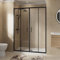 NRG 1500 x 1900mm Bathroom Shower Enclosures Double Sliding Shower Door 6mm Safety Glass Black Framed
