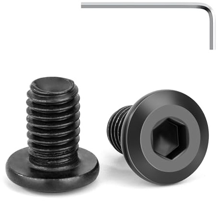 Tunejoy 20 Piezas Tornillos de Cabeza Plana M8 x 12 mm Negro Tornillo de Cabeza Hexagonal de Acero Inoxidable A2 V2A Perno de Muebles con llave Allen Rosca Completa
