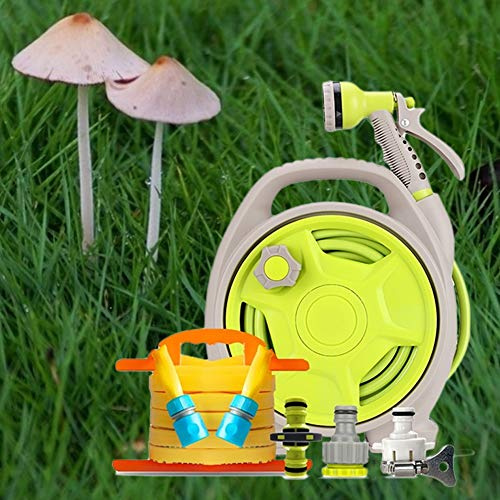 CONGRUI Aufbewahrungshalter, Gartenbewässerung, Bewässerungswerkzeuge, Gartenschlauchtrommel, Wagen, Sprühschnur, Sprinkler (15 m Anzug + 15 m Verlängerungsschlauch)