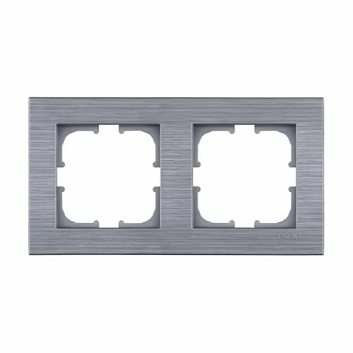 EXEN - Serie COMFORT Rahmen 2-fach für Lichtschalter und Steckdose - Panel für Wandlichtschalter und Steckdosen - Stahl - 154mm - C102/05E