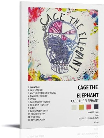 HUERIER Cage The Elephant 40 x 60 cm Poster Art Frame Style