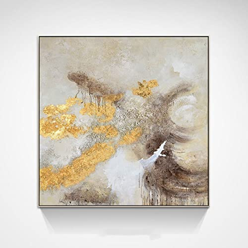 Peinture, rétro vieilli marron texture minimaliste moderne abstrait œuvre d'art sans cadre original peint à la main peintures à l'huile sur toile art mural for salon chambre bureau décoration intérieu