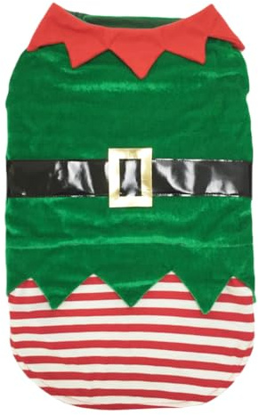 UKCOCO Weihnachtselfe Hundekostüm: Lustige Haustier Kleidung und Cosplay Mantel in Grün, Größe L (41x54x66cm) - Für Weihnachtsfeiern, Partys und Festliche Events