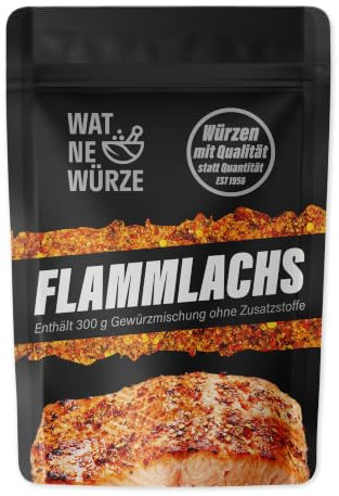 WAT NE WÜRZE Flammlachs Gewürz 300 g | Gewürzmischung für Lachs am Feuer, Fisch, Stremellachs & Steckerlfisch | Flammlachsgewürz als Fischgewürz zum Grillen und als Rub für BBQ