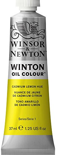 Winsor & Newton 1414087 Winton, feine hochwertige Ölfarbe - 37ml Tube mit gleichmäßiger Konsistenz, Lichtbeständig, hohe Deckkraft, Reich an Farbpigmenten - Kadmium Gelb Zitrone Farbton