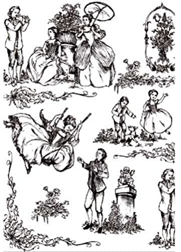 Décopatch - Ref FDA495O - Medieval Sketched Cartoon Effect Paper Pack - Each Sheet 30 x 40cm, Pack of 20 Paper Sheets - Best Used With Décopach Glue & Varnish, Black & White