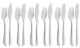 WMF Virginia - Cubiertos de Pescado (12 Piezas, Acero Cromargan, parcialmente Mate)
