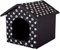 HobbyDog Hundehaus Hundehütte für mittelgroße Hunde - Katzenhaus, Katzenhöhle - mit herausnehmbarem Dach - Tierhaus für Katzen und Hunde für Drinnen/Indoor 52 x 46 x 53 cm [L] Schwarz in Pfoten
