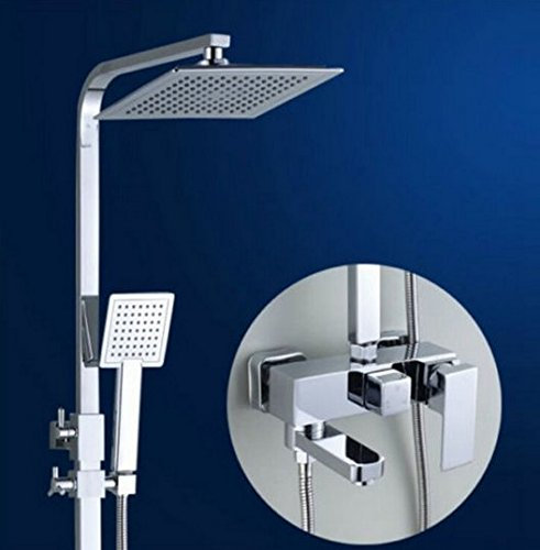 Gowe Luxe 20,3 cm carré pluie Douche Robinet baignoire robinet mitigeur Colonne de douche Chrome