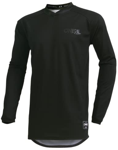 O'NEAL | Motocross-Trikot | Enduro Motorrad | Passform für Maximale Bewegungsfreiheit, Eingenähter Ellbogenschutz, Atmungsaktiv | Element Jersey Classic | Erwachsene | Schwarz | Größe M